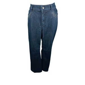 Chico’s Women's Blue Jeans with Studded Details